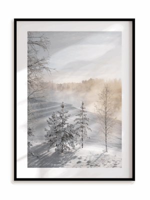 Plakat Zimowy poranek w ramie aluminiowej