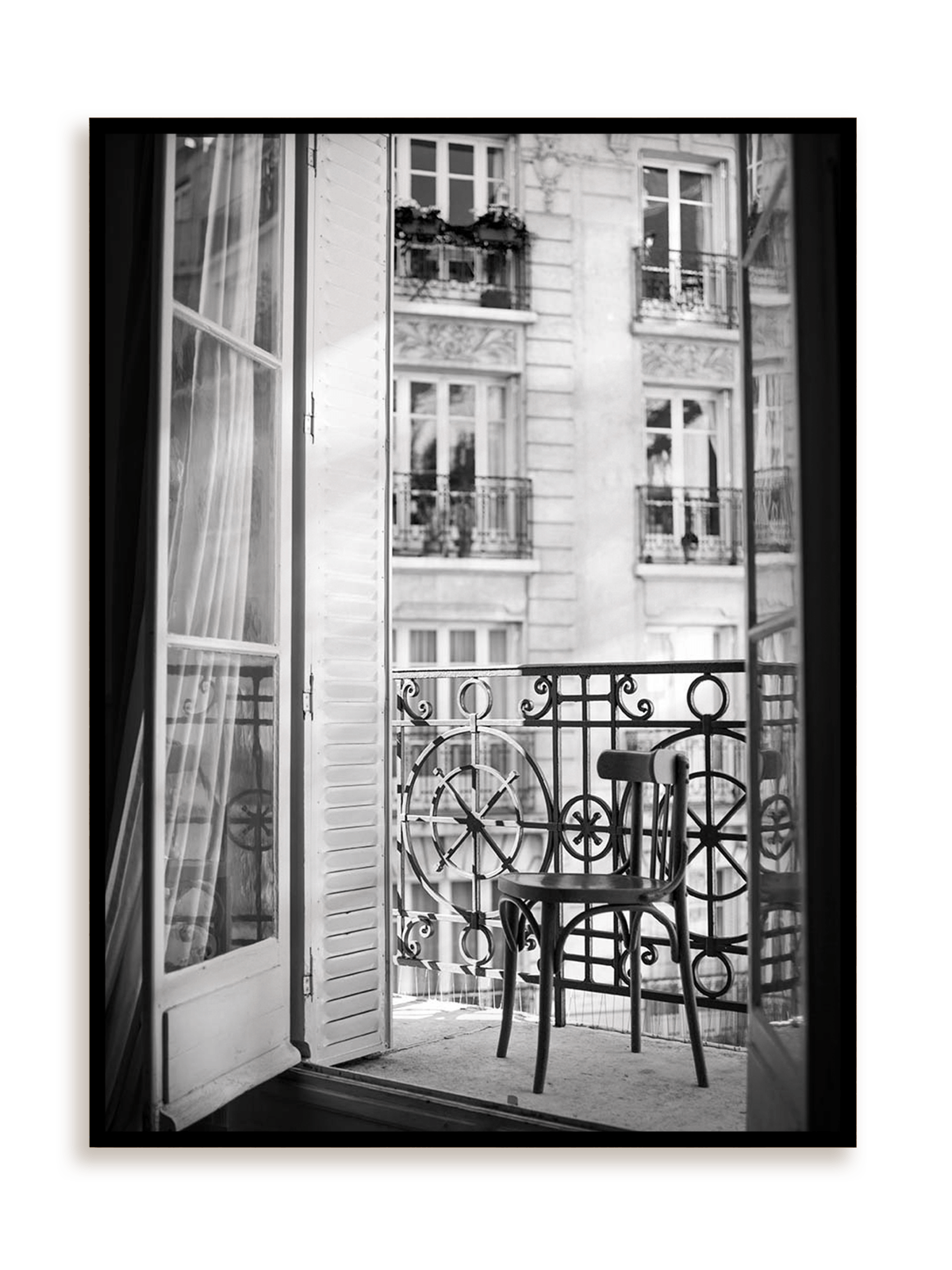 Plakat Paryski balkon w ramie aluminiowej