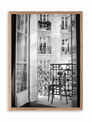 Plakat Paryski balkon w ramie drewnianej