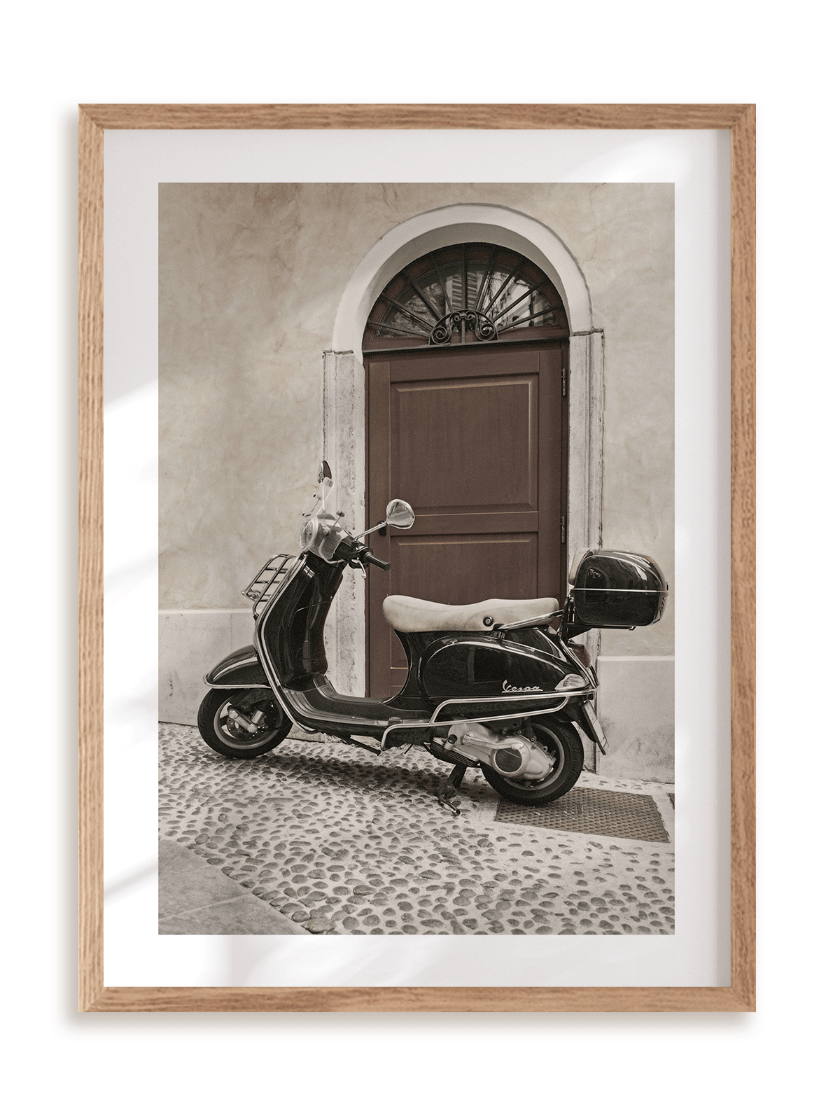 Plakat Vespa siesta w ramie drewnianej