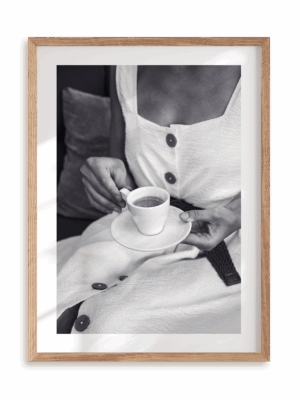 Plakat Coffee stories w ramie drewnianej