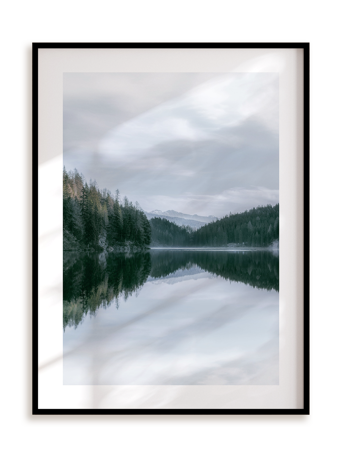 Plakat Nostalgiczne jezioro w ramie aluminiowej