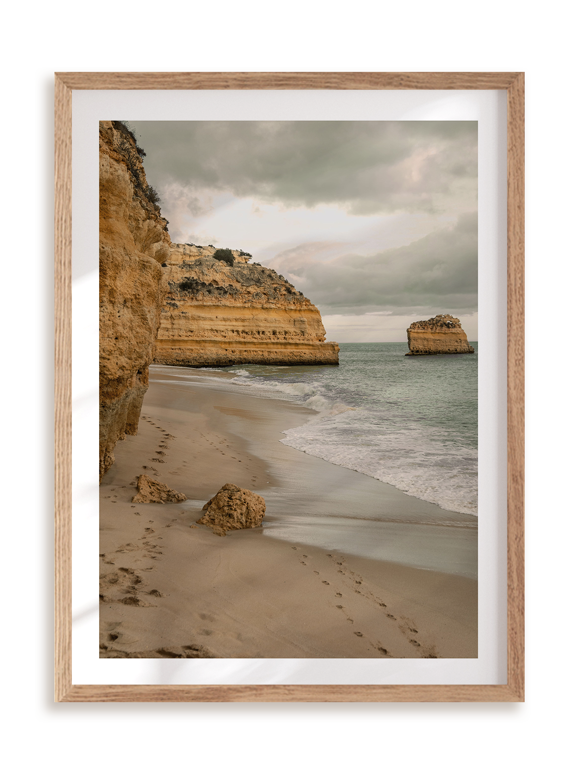 Plakat Portugalska plaża w ramie drewnianej
