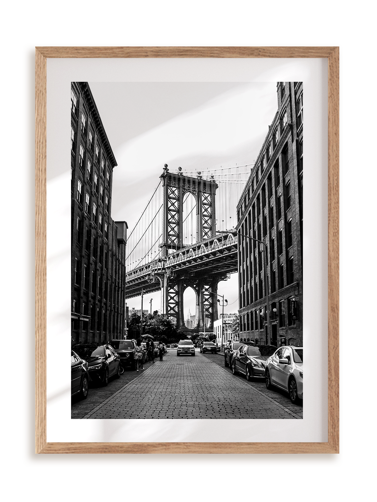 Plakat Manhattan Bridge w ramie drewnianej