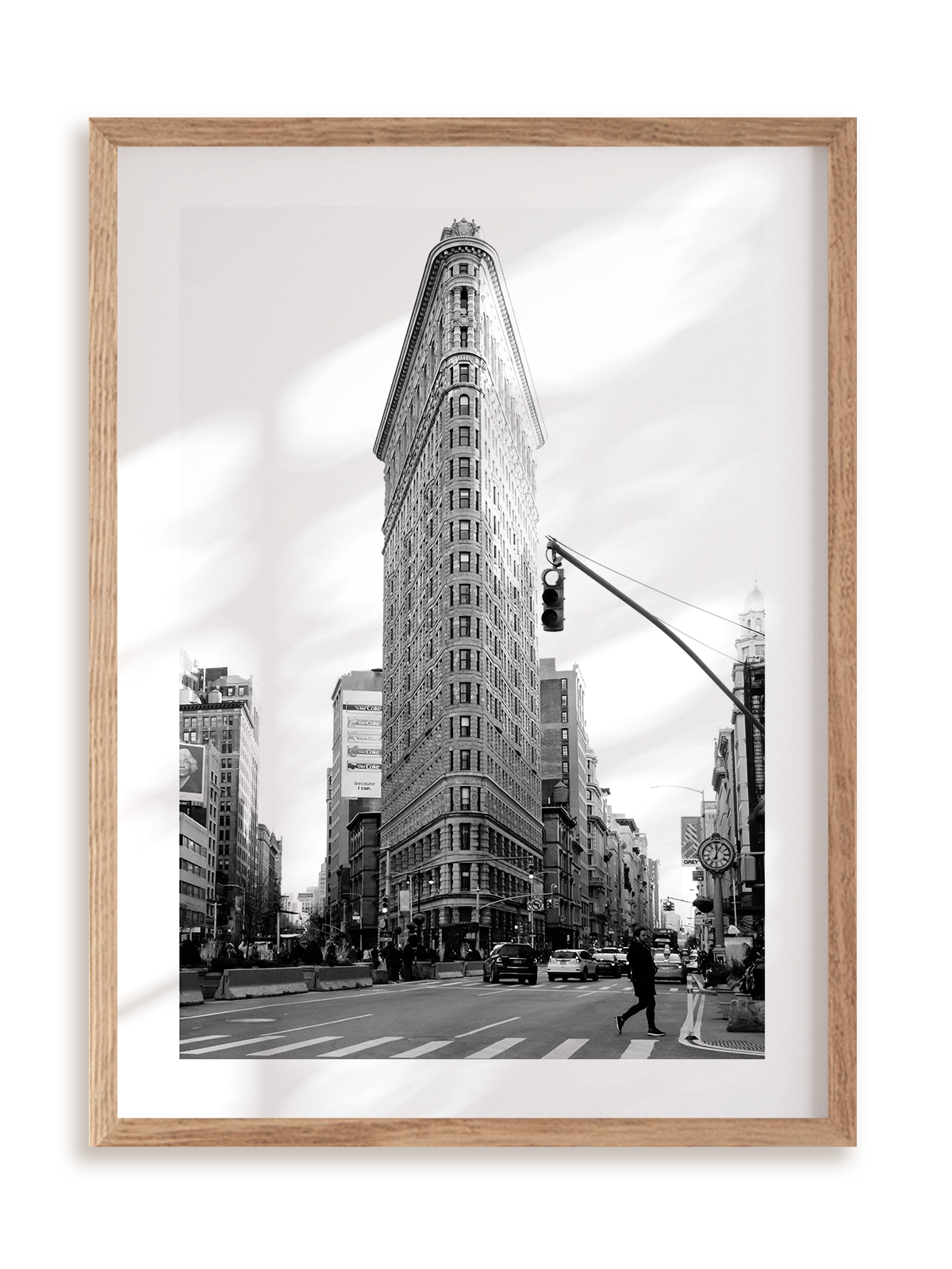 Plakat Flat Iron w ramie drewnianej