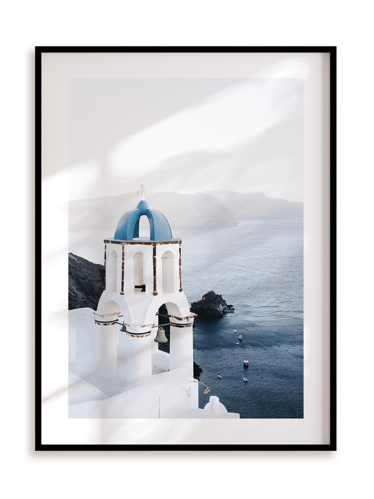 Plakat W Santorini w ramie aluminiowej