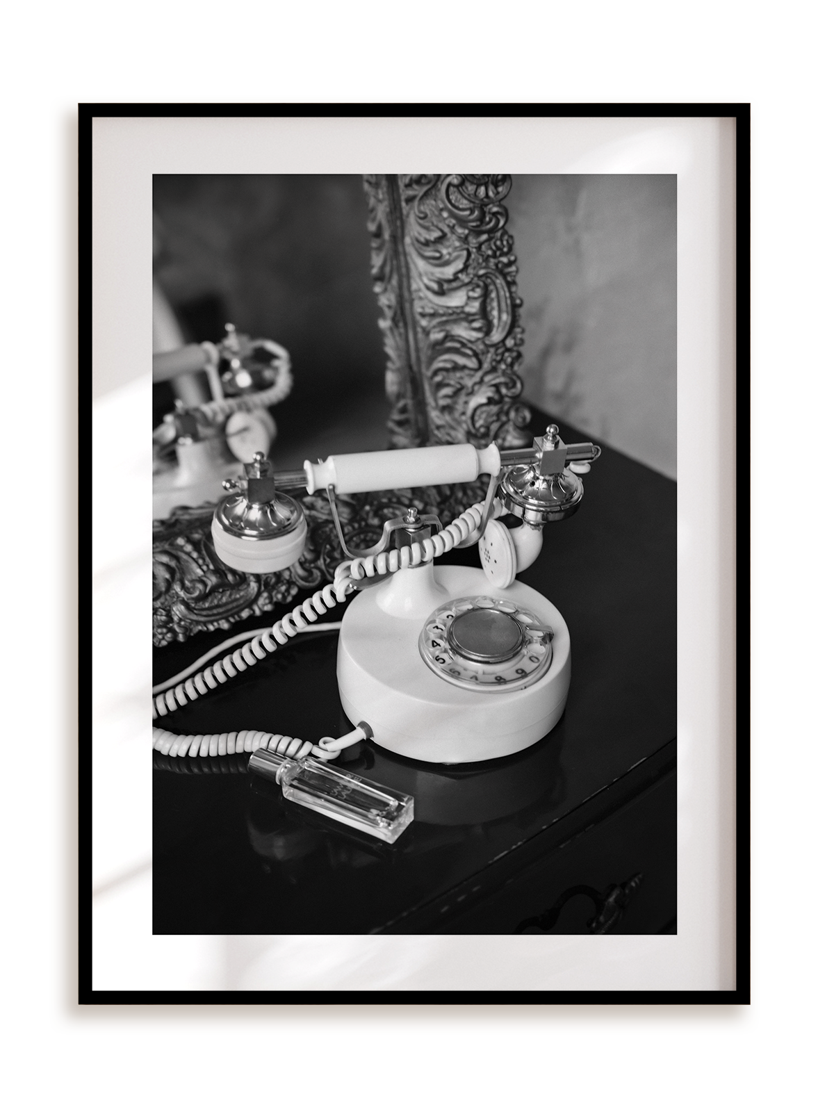Plakat Retro telefon w ramie aluminiowej