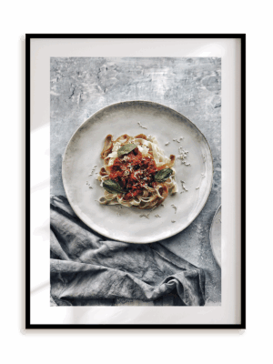 Plakat Pasta love w ramie aluminiowej