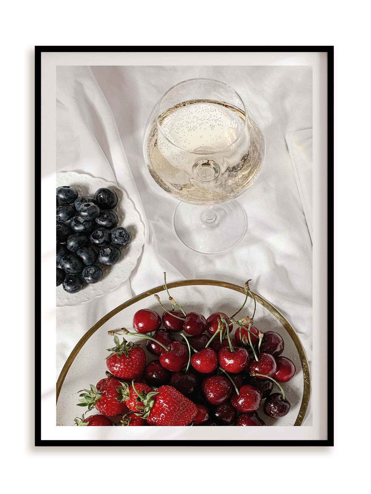 Plakat Wine and fruits w ramie aluminiowej
