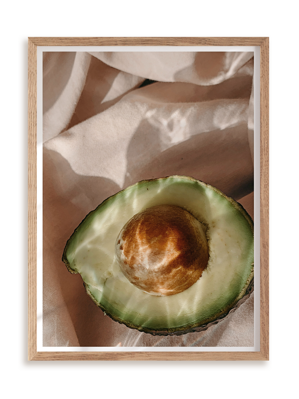 Plakat Soft avocado w ramie drewnianej