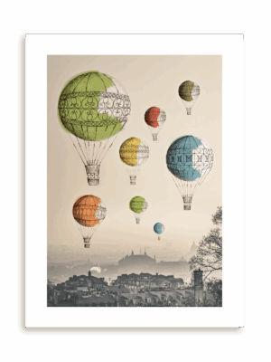 Plakat Balony nad miastem bez ramy