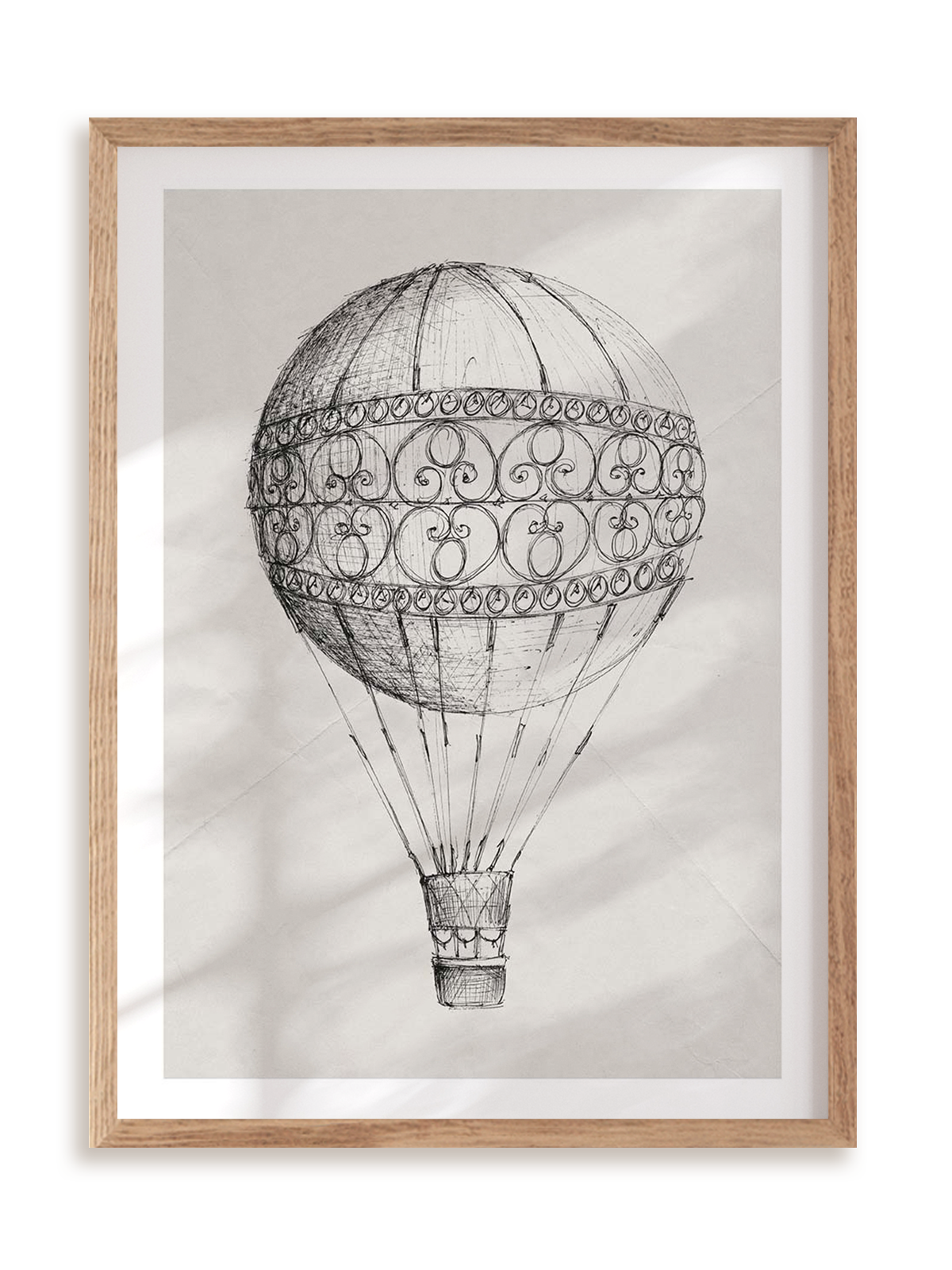 Plakat Ulotny Balon w ramie drewnianej
