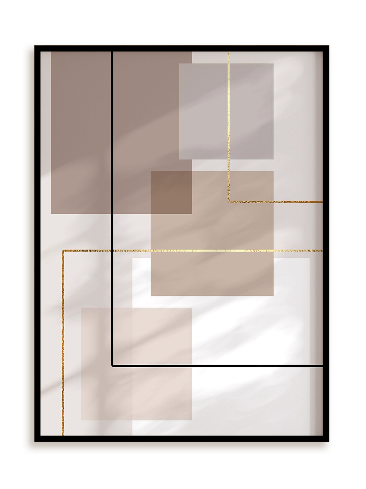 Plakat Beżowo kwadratowo II w ramie aluminiowej