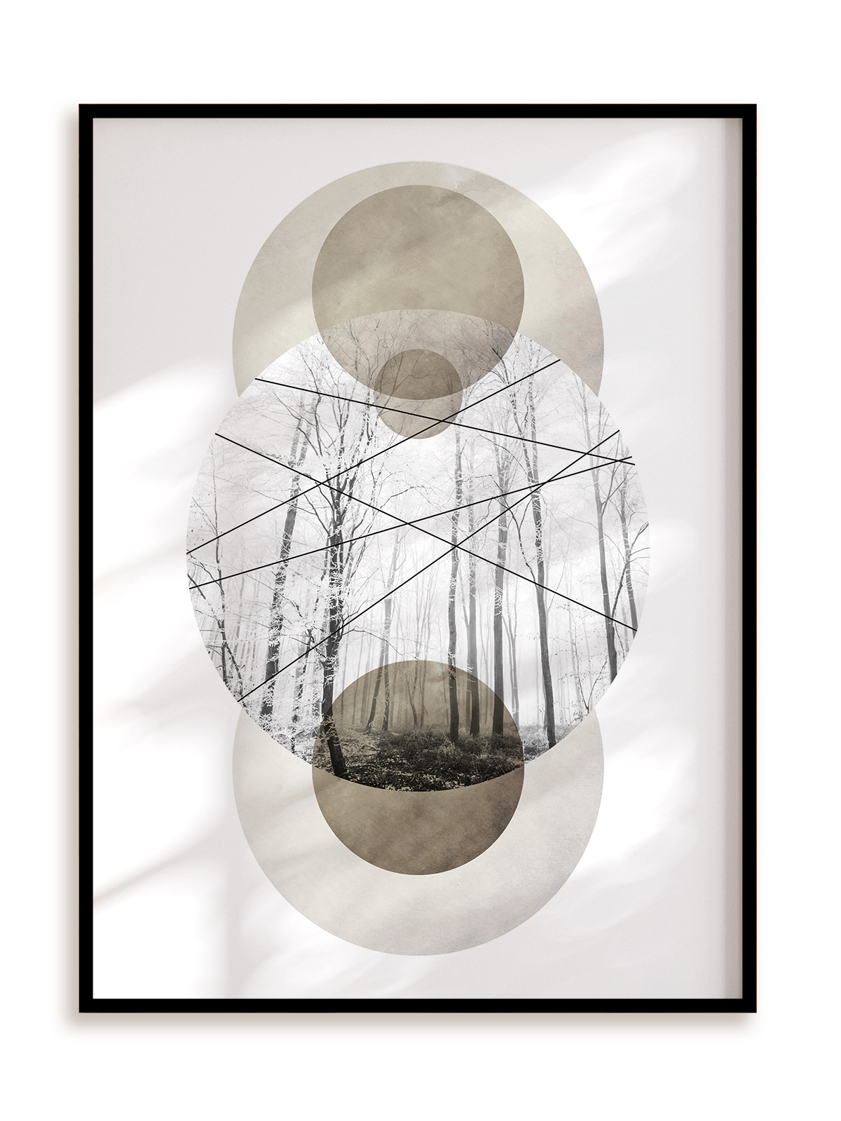 Plakat Krajobrazowa geometria - las w ramie aluminiowej