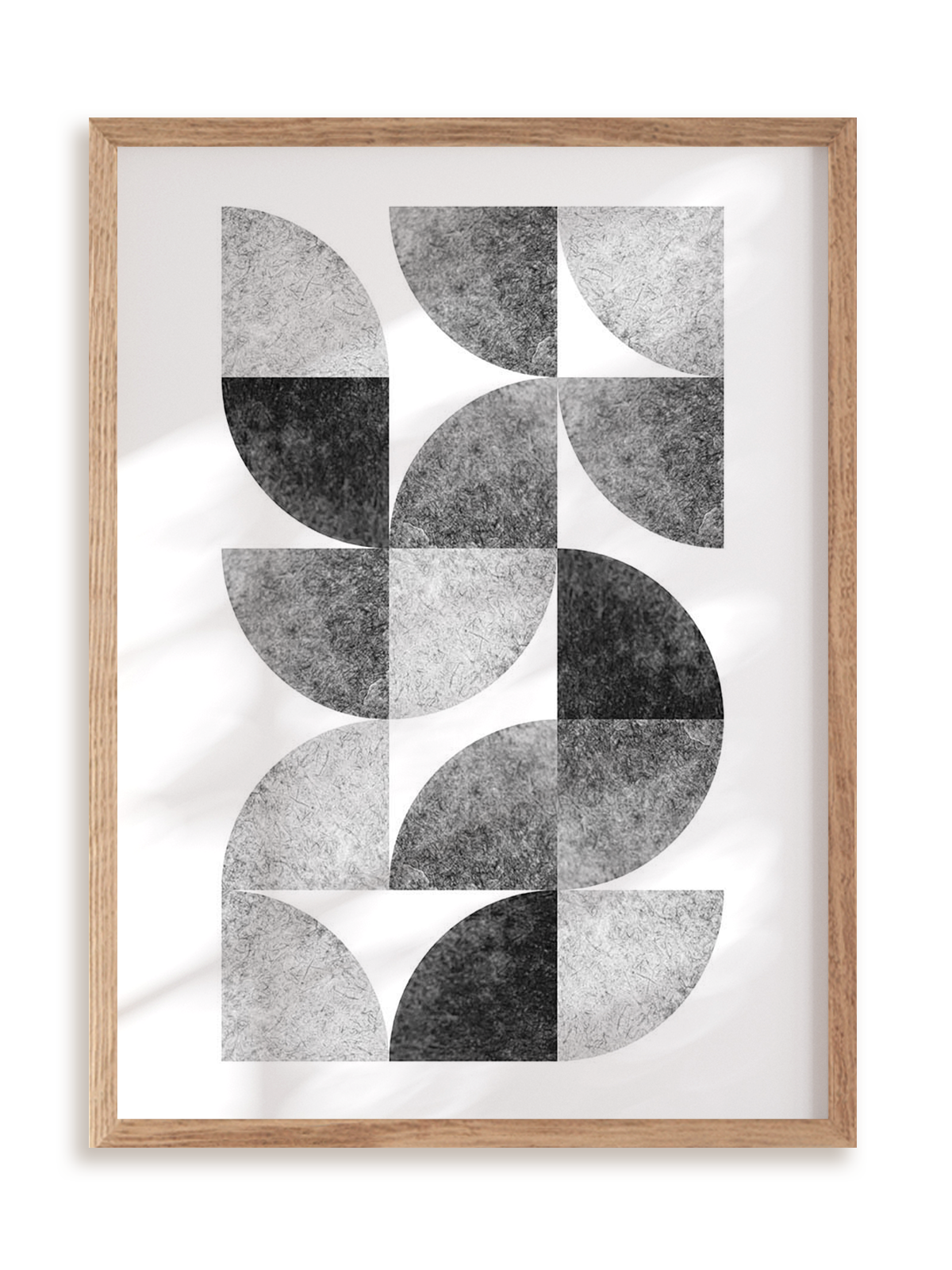 Plakat Geometryczne puzzle w ramie drewnianej