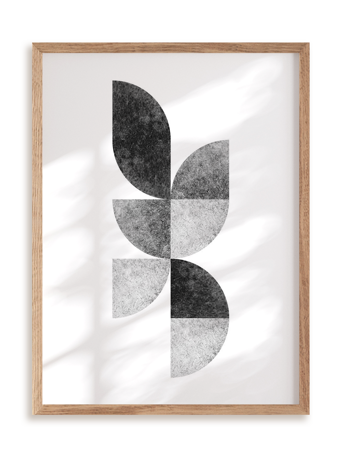 Plakat Geometryczne puzzle - akcent w ramie drewnianej