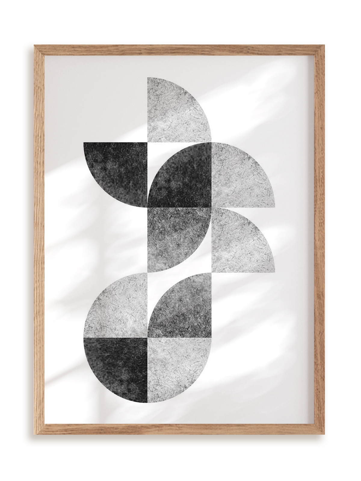 Plakat Geometryczne puzzle - ten trzeci w ramie drewnianej