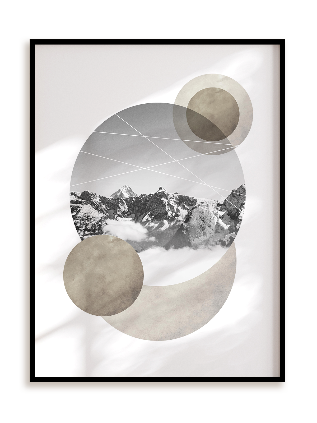Plakat Krajobrazowa geometria - góry w ramie aluminiowej