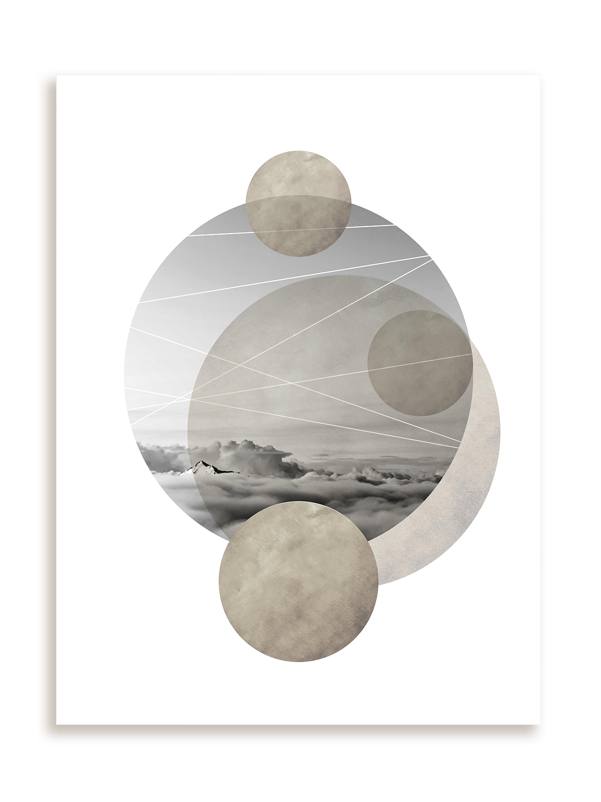 Plakat Krajobrazowa geometria - obłoki bez ramy