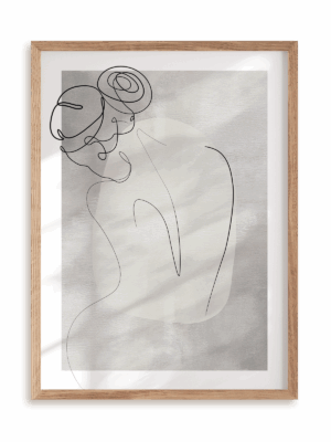 Plakat Zadumana w liniach w ramie drewnianej