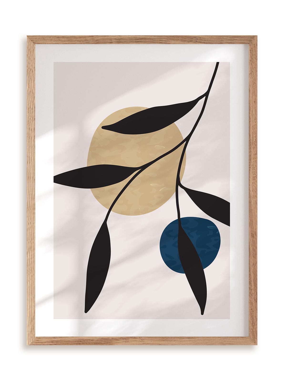 Plakat Roślinna grafika II w ramie drewnianej