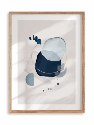 Plakat Krople geometrii w ramie drewnianej
