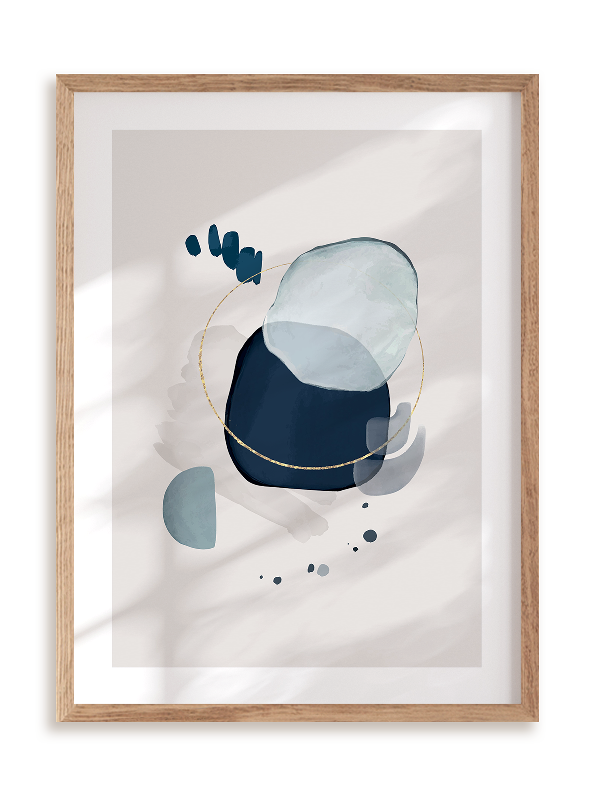 Plakat Krople geometrii w ramie drewnianej