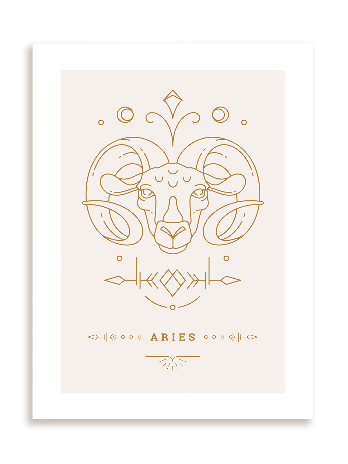 Plakat Stylowy Zodiak: Baran bez ramy