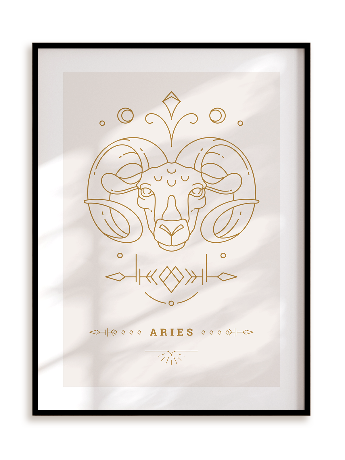 Plakat Stylowy Zodiak: Baran w ramie aluminiowej