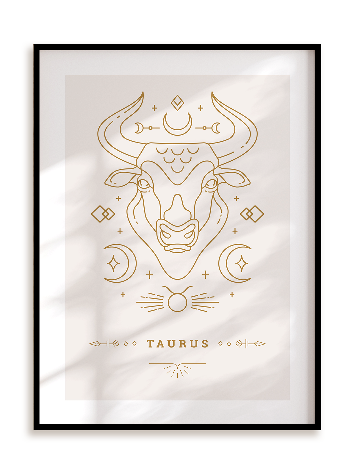 Plakat Stylowy Zodiak: Byk w ramie aluminiowej