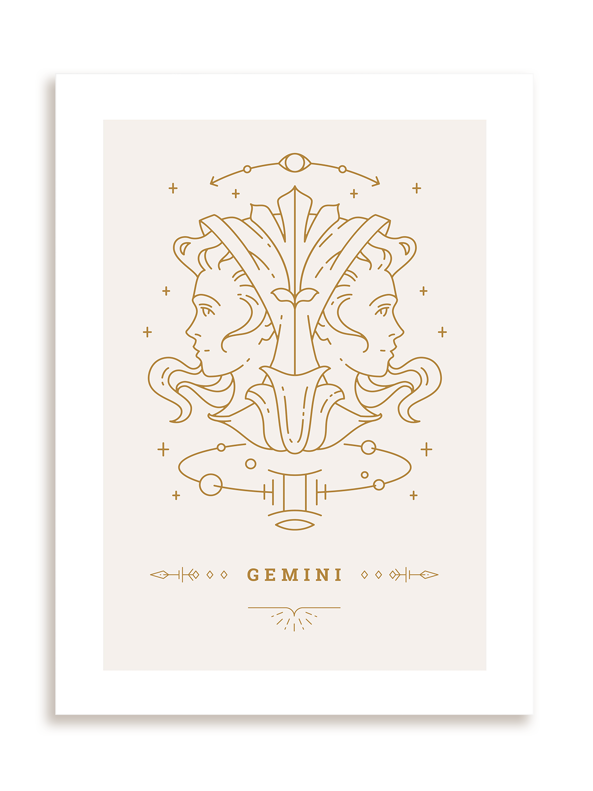 Plakat Stylowy Zodiak: Bliźnięta bez ramy