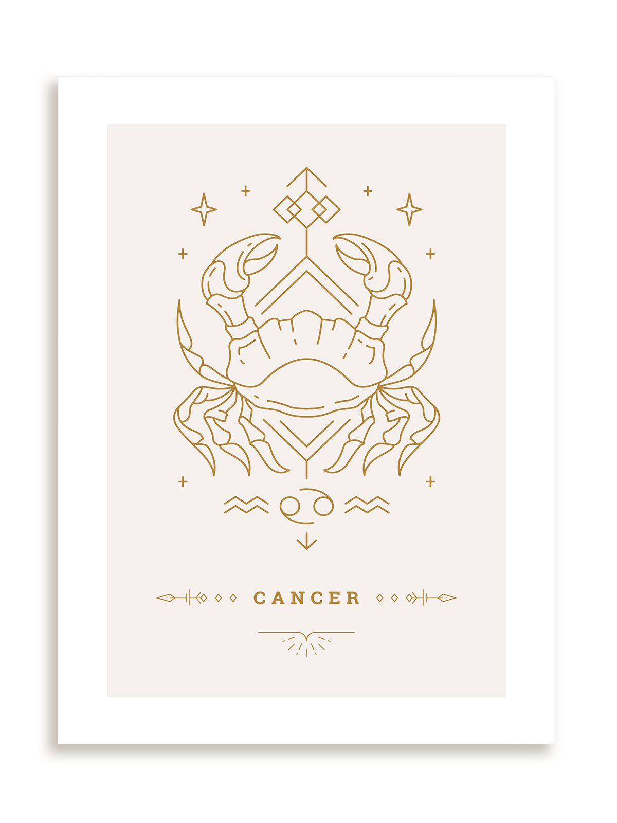 Plakat Stylowy Zodiak: Rak bez ramy