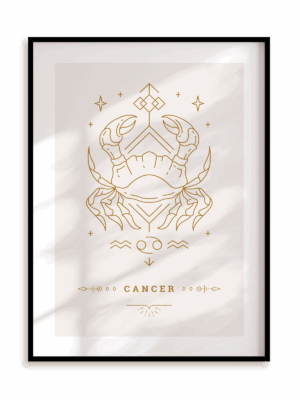 Plakat Stylowy Zodiak: Rak w ramie aluminiowej
