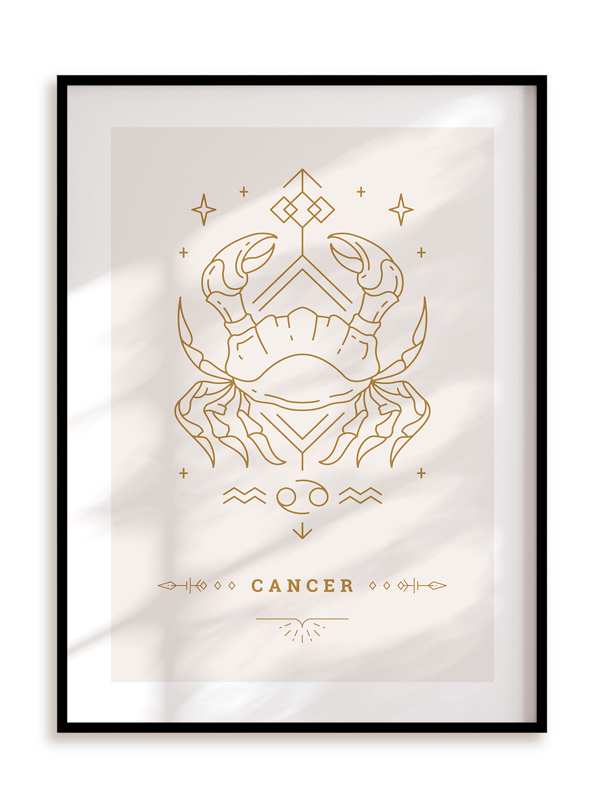Plakat Stylowy Zodiak: Rak w ramie aluminiowej