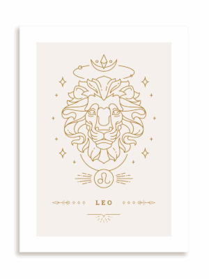 Plakat Stylowy Zodiak: Lew bez ramy