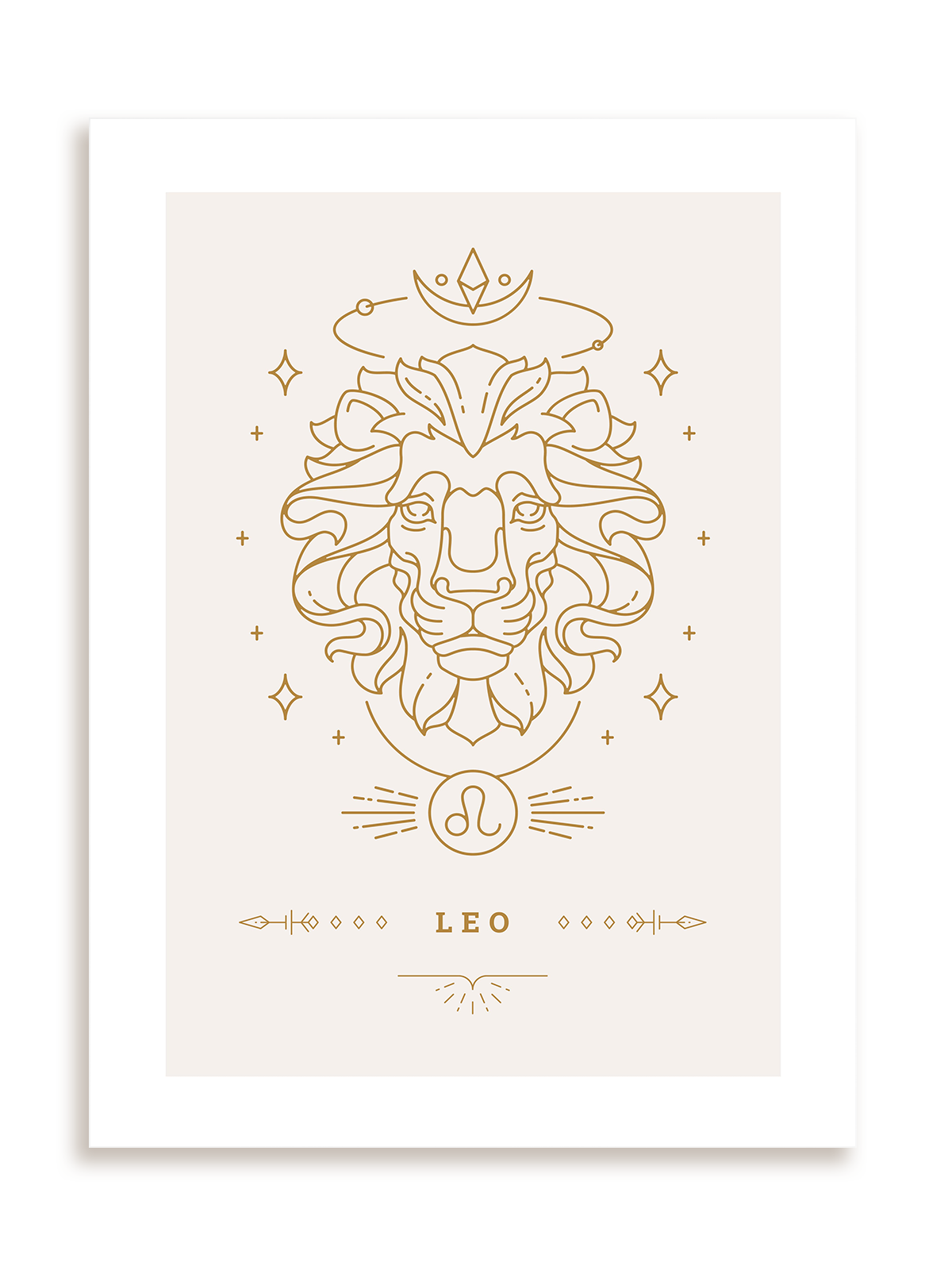 Plakat Stylowy Zodiak: Lew bez ramy