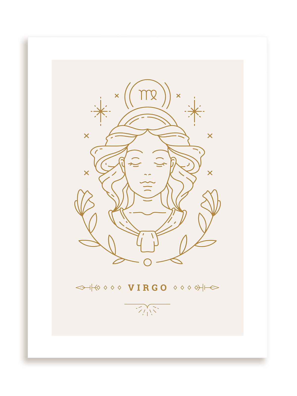 Plakat Stylowy Zodiak: Panna bez ramy