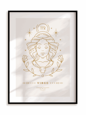 Plakat Stylowy Zodiak: Panna w ramie aluminiowej