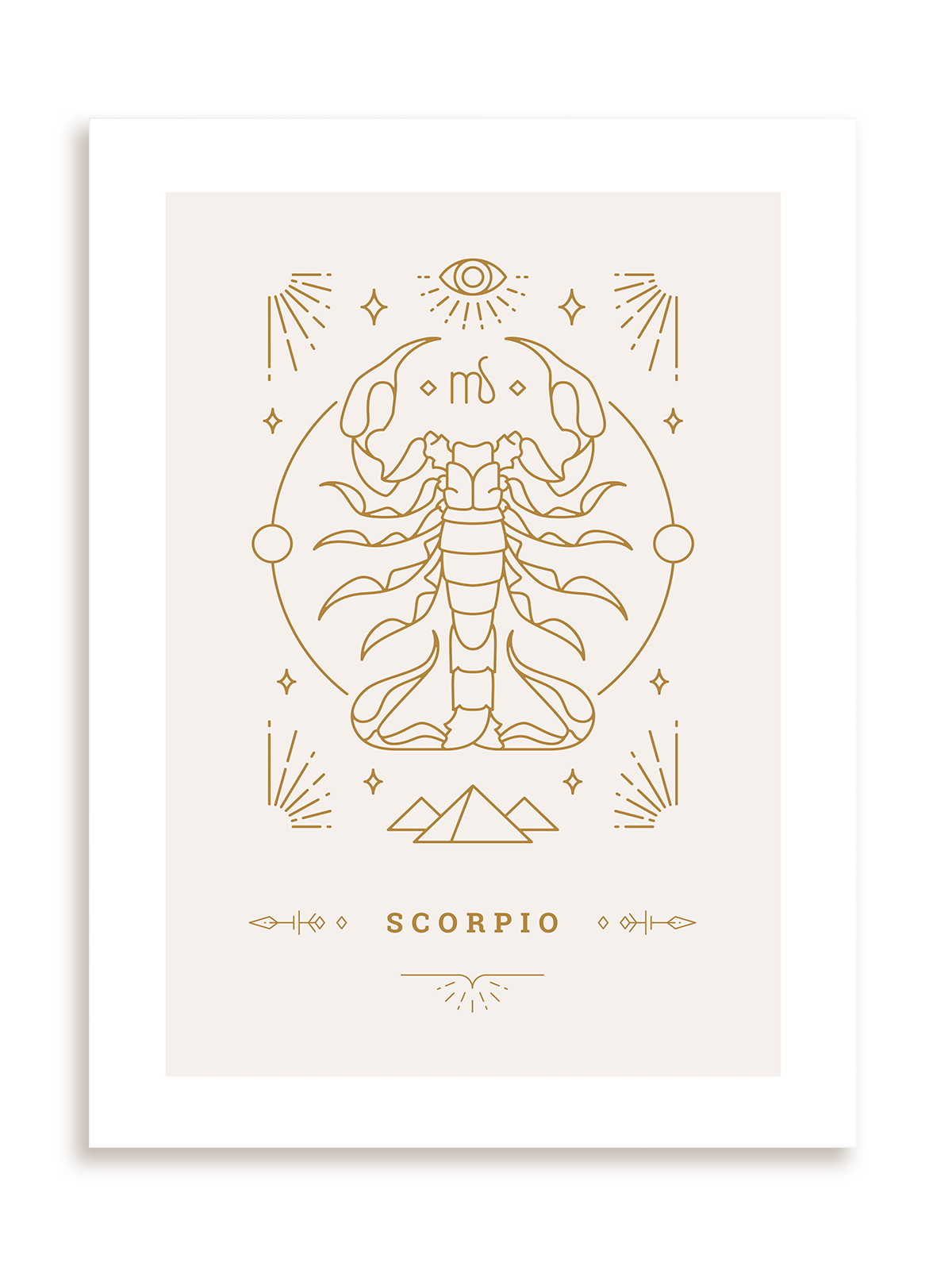 Plakat Stylowy Zodiak: Skorpion bez ramy