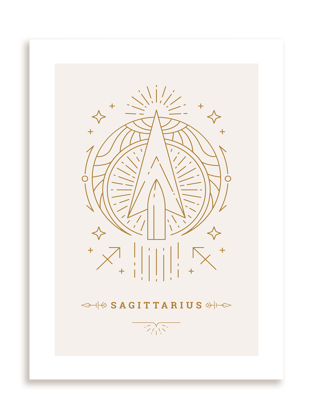 Plakat Stylowy Zodiak: Strzelec bez ramy