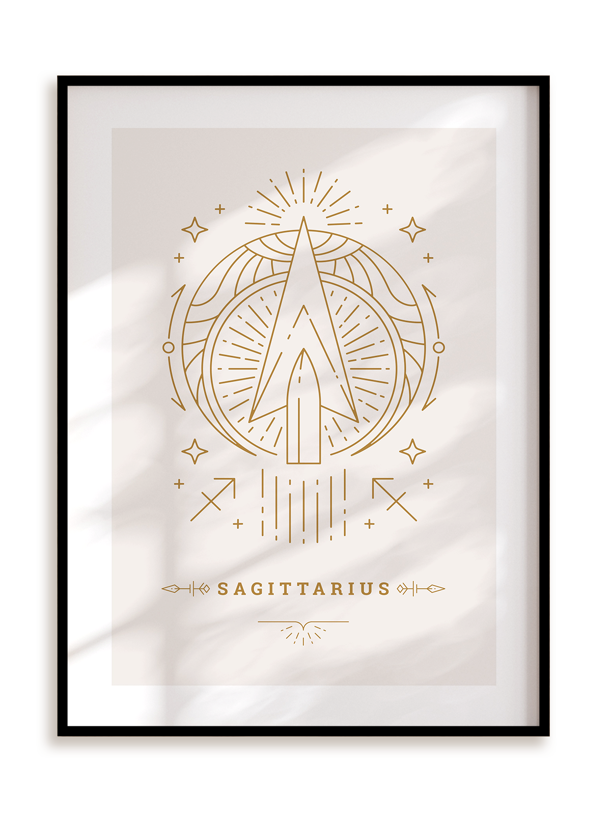 Plakat Stylowy Zodiak: Strzelec w ramie aluminiowej
