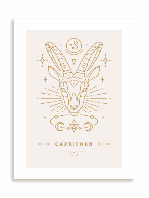 Plakat Stylowy Zodiak: Koziorożec bez ramy