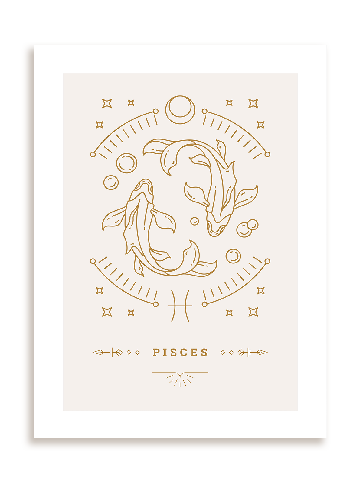 Plakat Stylowy Zodiak: Ryby bez ramy