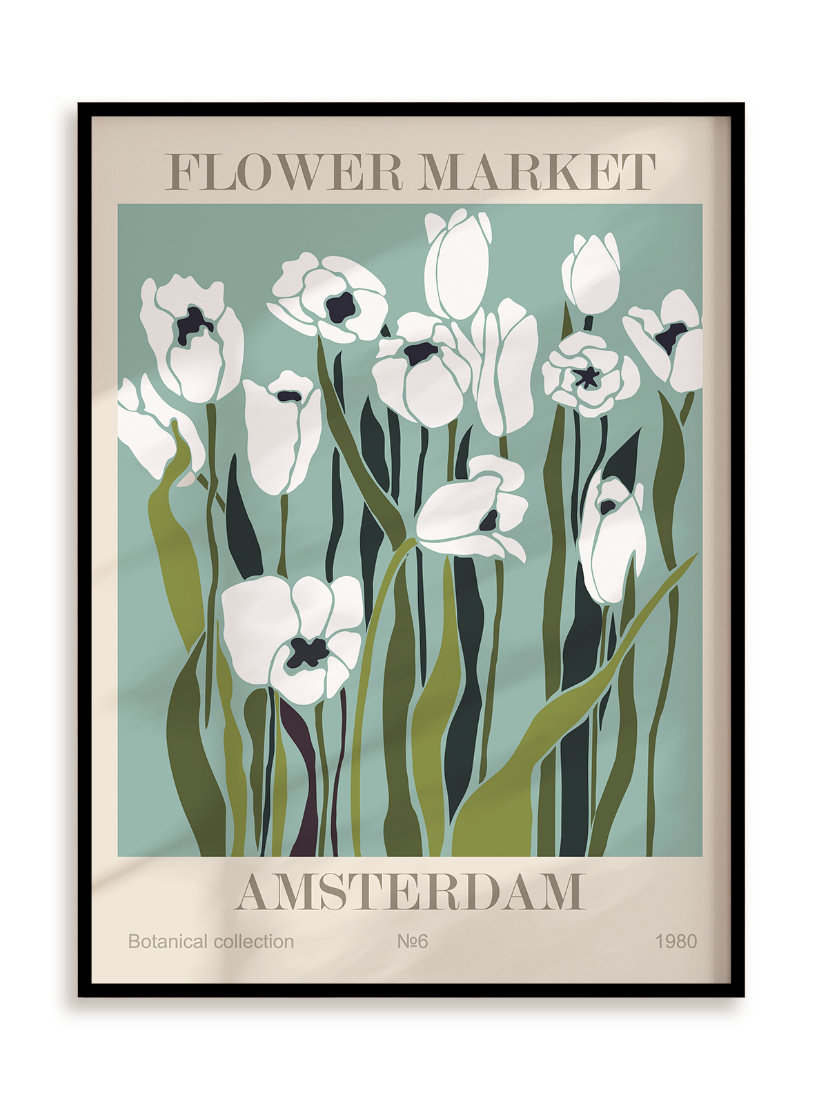 Plakat Flower market: Amsterdam w ramie aluminiowej