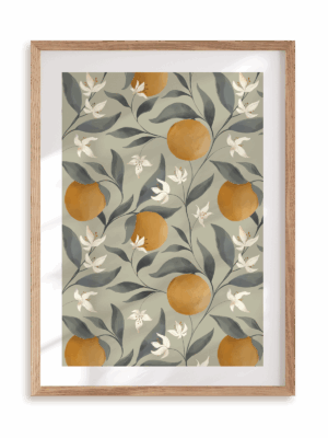 Plakat Vintage oranges w ramie drewnianej