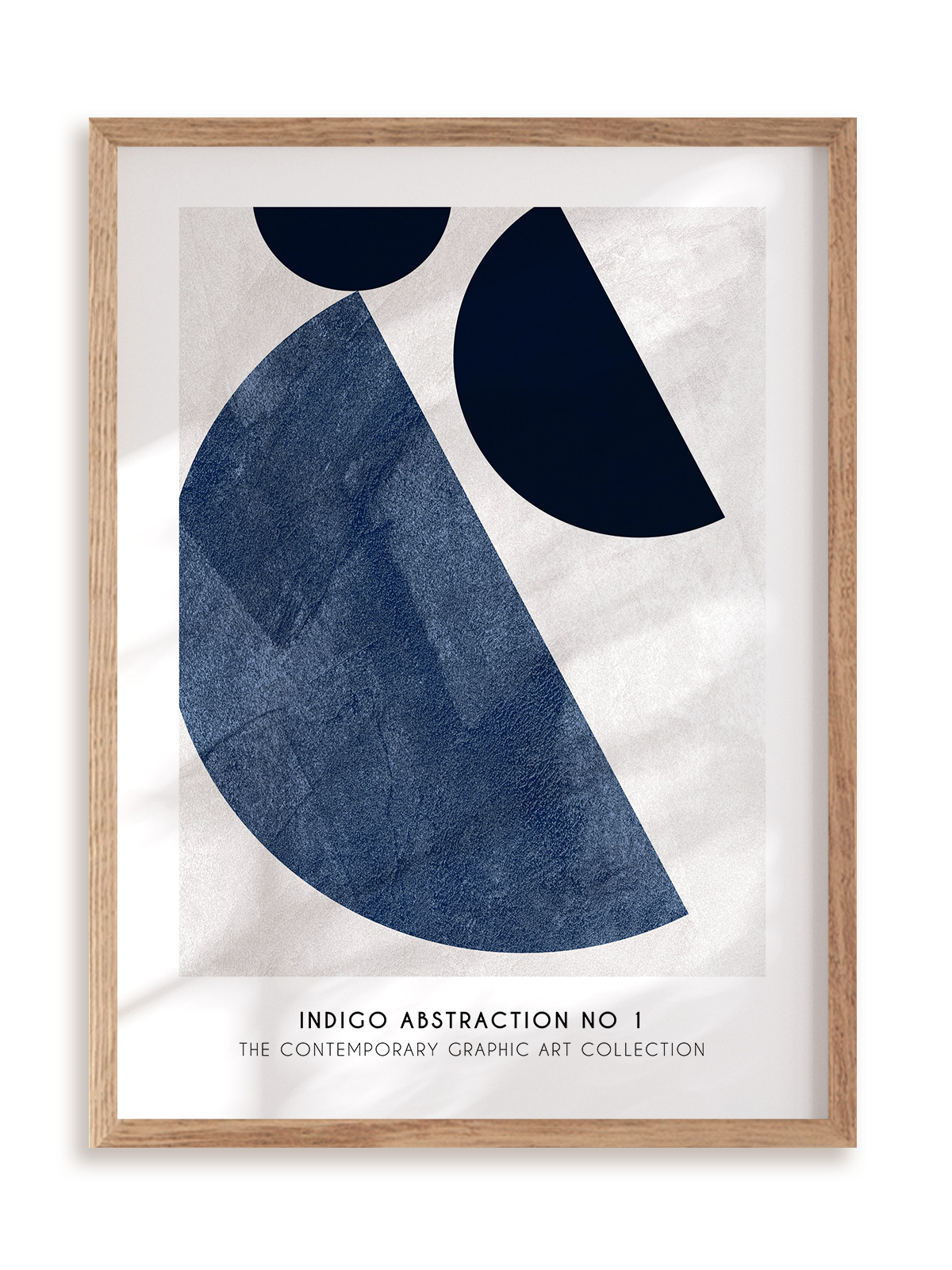 Plakat Abstrakcja indygo w ramie drewnianej