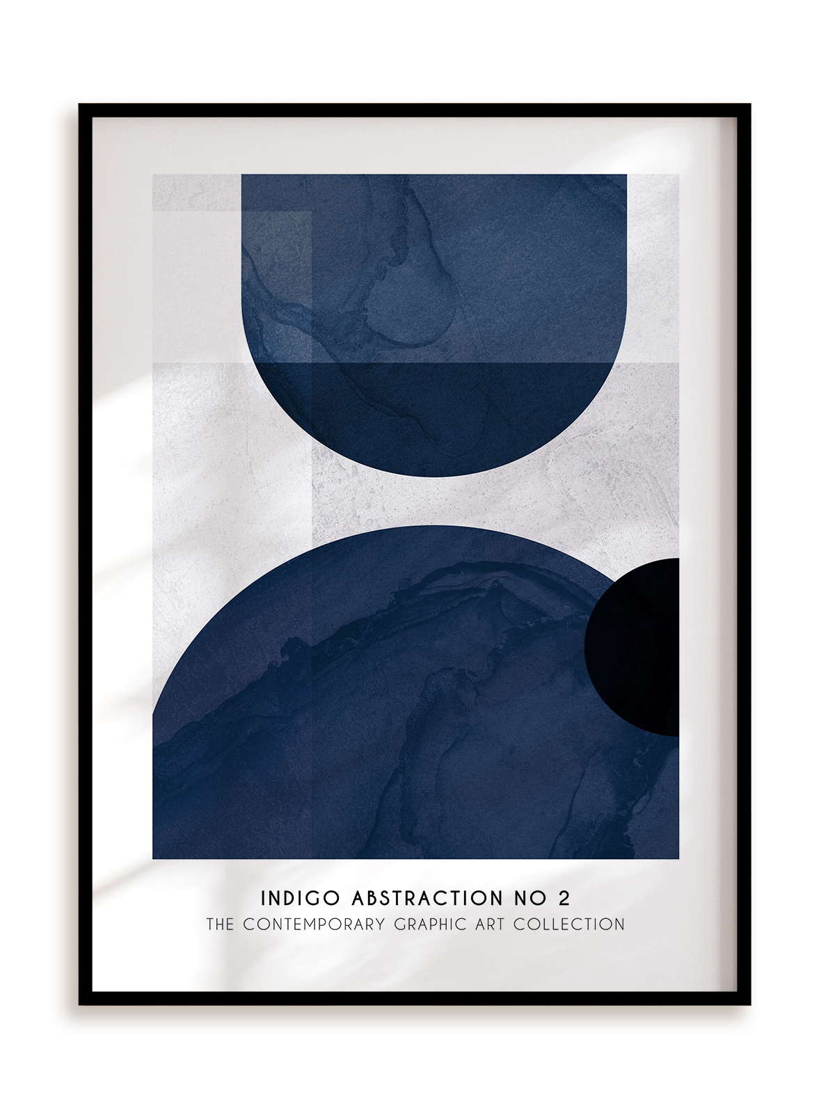 Plakat Abstrakcja indygo II w ramie aluminiowej