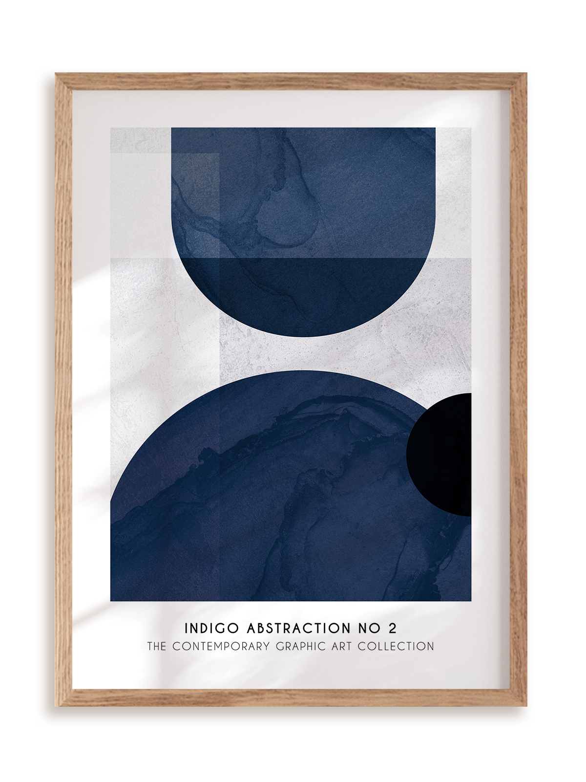 Plakat Abstrakcja indygo II w ramie drewnianej