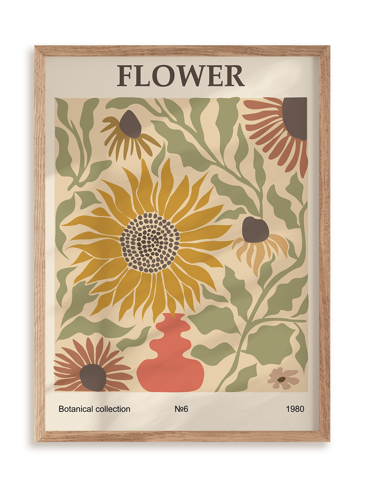 Plakat (Sun)Flower w ramie drewnianej