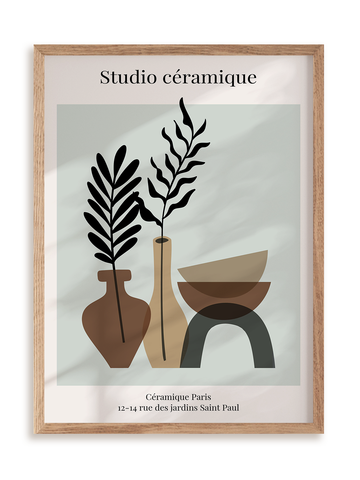 Plakat Wystawa ceramiki III w ramie drewnianej